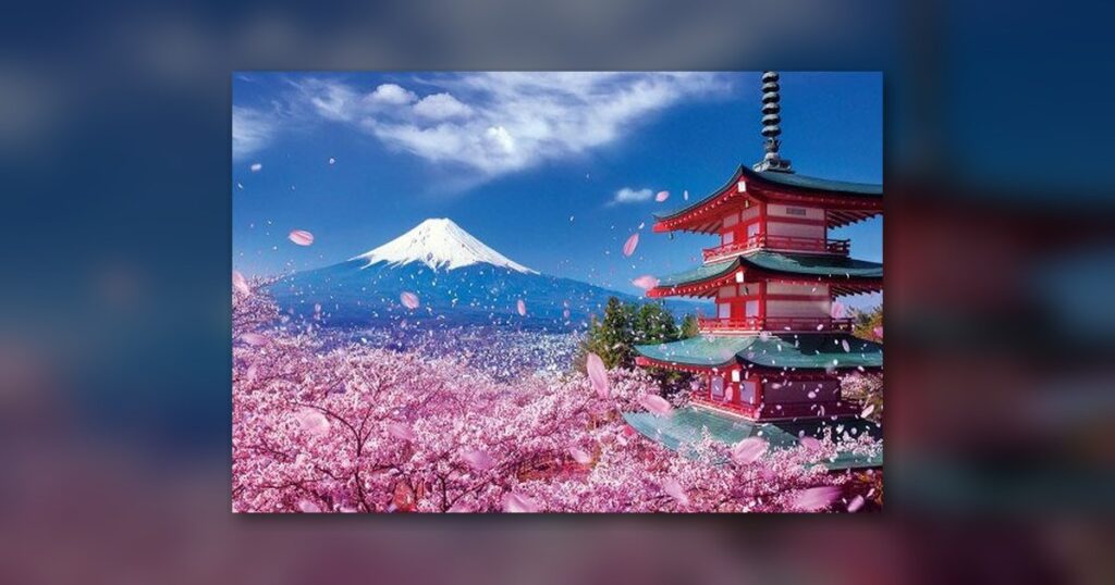 『富士と桜舞う浅間神社』300ピース（ビバリー）