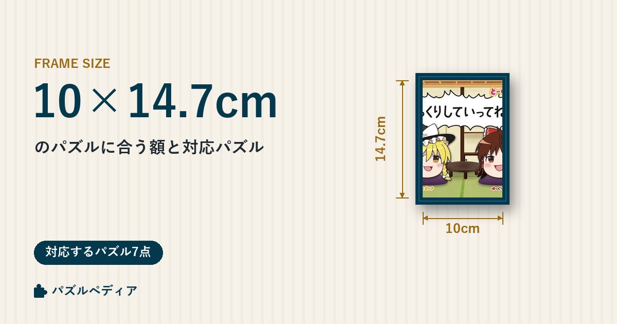 10×14.7cmのパズルに合う額と、対応するパズル一覧