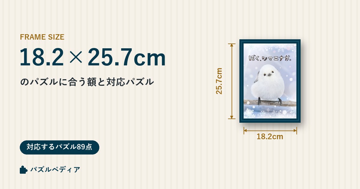 18.2×25.7cmのパズルに合う額と、対応するパズル一覧