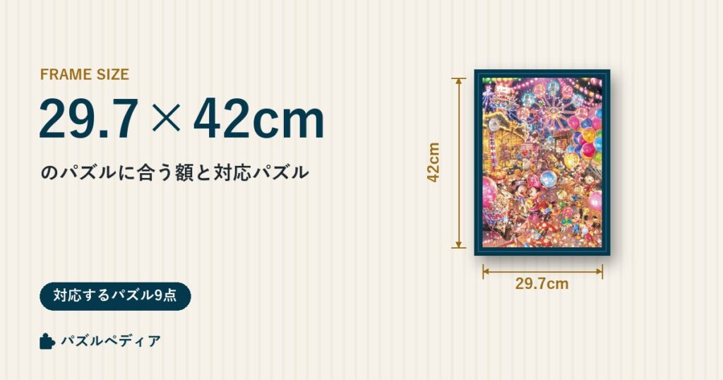 29.7×42cmのパズルに合う額と、対応するパズル一覧