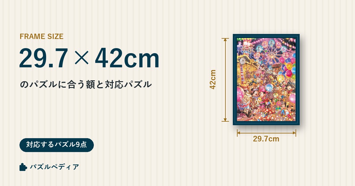 29.7×42cmのパズルに合う額と、対応するパズル一覧