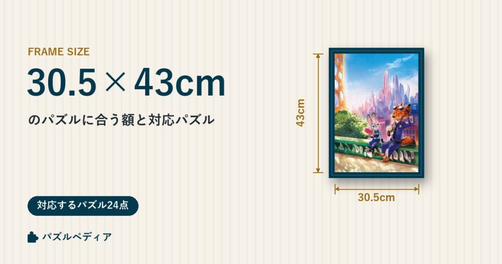 30.5×43cmのパズルに合う額と、対応するパズル一覧