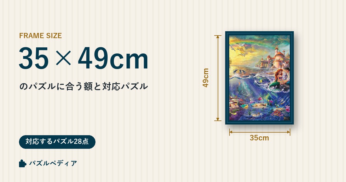 35×49cmのパズルに合う額と、対応するパズル一覧