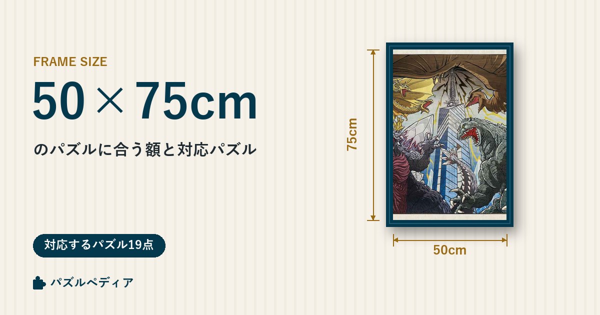 50×75cmのパズルに合う額と、対応するパズル一覧