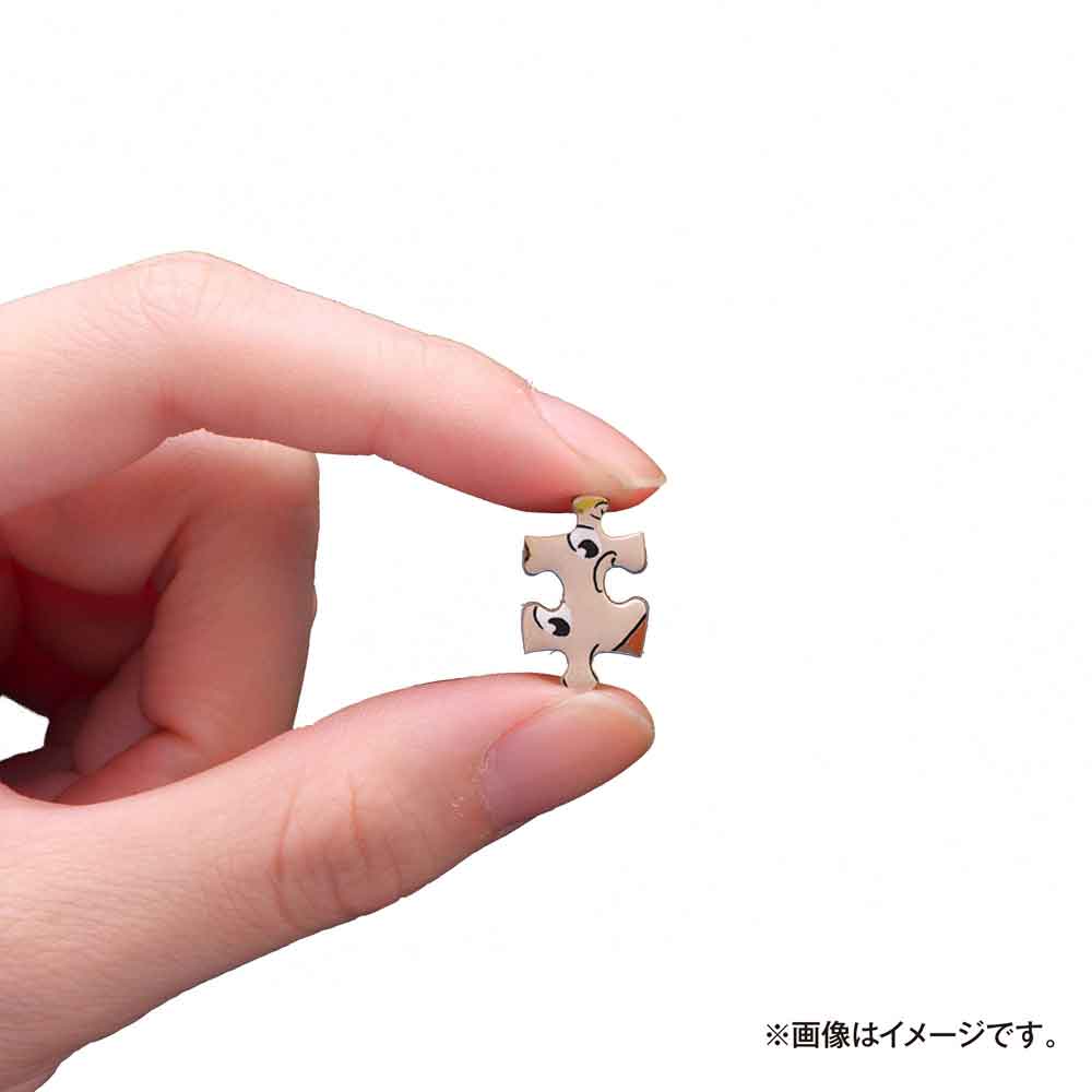 ピースを指でつまみ、大きさがわかるようにしたイメージ