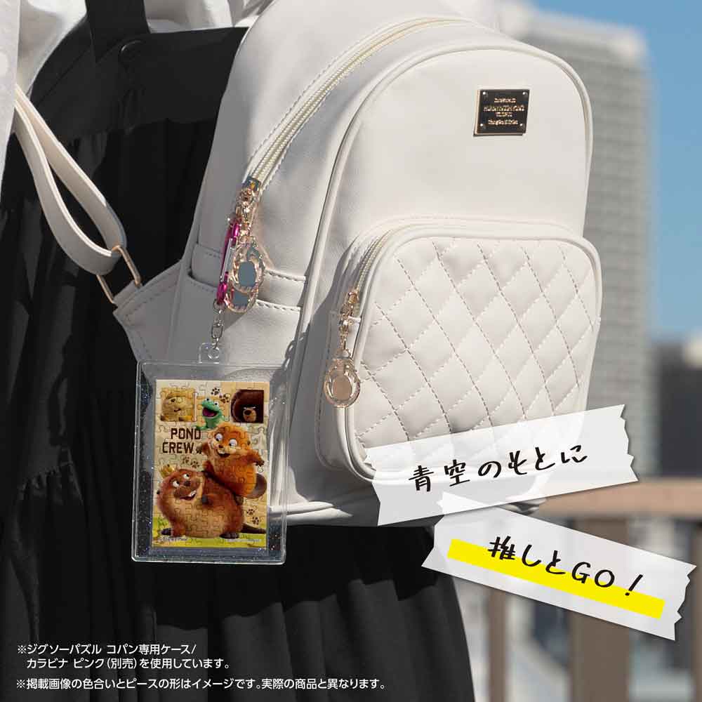 専用ケースに入れたコパンを、リュックに付けたイメージ